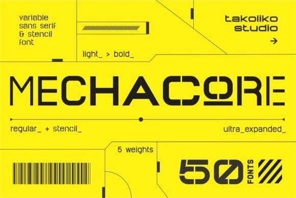 Mechacore: A Modern Sans Serif Display Typeface with Quiet Confidence
